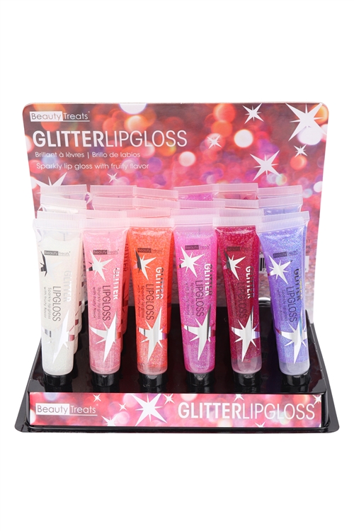 S27-2-4-531 - BEAUTY TREATS GLITTER LIP GLOSS - MULTICOLOR/24PCS