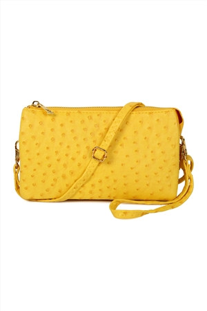 S29-1-3-7013-35LYE - FAUX CROSSBODY WRISTLET BAG-LIGHT YELLOW/1PC