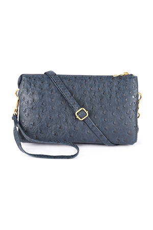 S24-5-3-7013-35NBLU - FAUX CROSSBODY WRISTLET BAG - NAVY BLUE/1PC