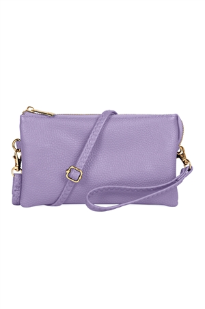 S24-4-2-7013LPP - FAUX CROSSBODY WRISTLET BAG - LIGHT PURPLE/1PC