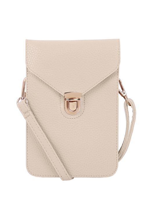 S18-11-5-7081IV - CROSS BODY LEATHER BAG - IVORY/1PC