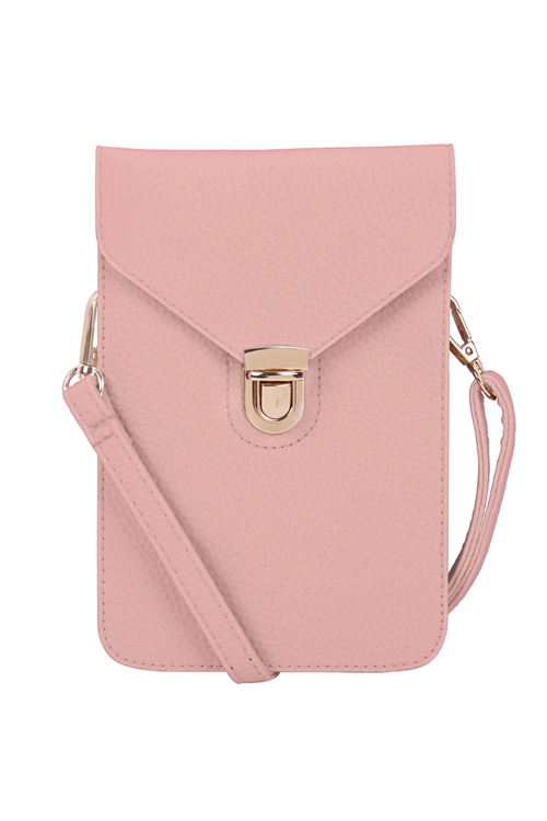 S18-12-2-7081LPK - CROSS BODY LEATHER BAG - LIGHT PINK/1PC