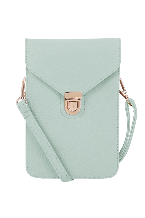 S18-11-5-7081MNT - CROSS BODY LEATHER BAG - MINT/1PC