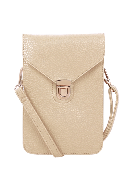 S17-10-3-7081RSG - CROSS BODY LEATHER BAG - ROSE GOLD/1PC