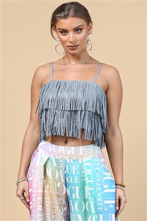 NY-81028TOP-BLUE - FRINGED CROP WOMEN TOP -2-2-2