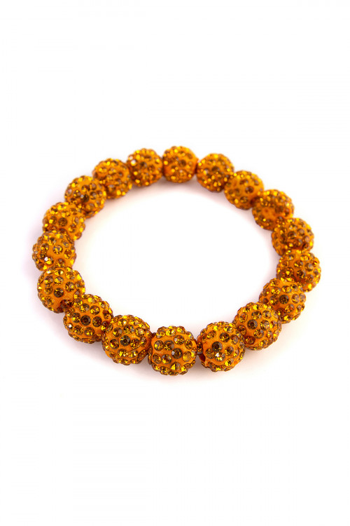 237-G-83490TO MUSTARD SHAMBALLA STRETCH BRACELET/6PCS