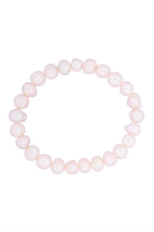 S1-5-2-83801WH - 8MM FRESHWATER PEARL BRACELET/6PCS