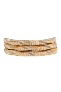 S6-5-1-84447-G - 3 PCS OMEGA CHAIN BRACELET-GOLD/1PC