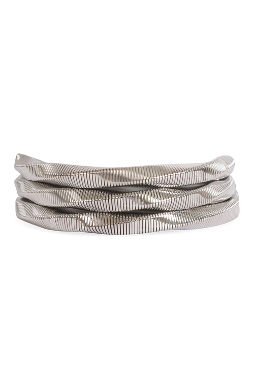 S6-5-1-84447-R - 3 PCS OMEGA CHAIN BRACELET-SILVER/1PC