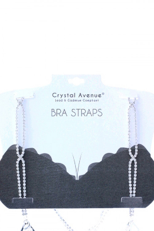 A2-1-5-94019CR-S - RHINESTONE LINK SHAPE BRA STRAP - CRYSTAL SILVER/6PCS