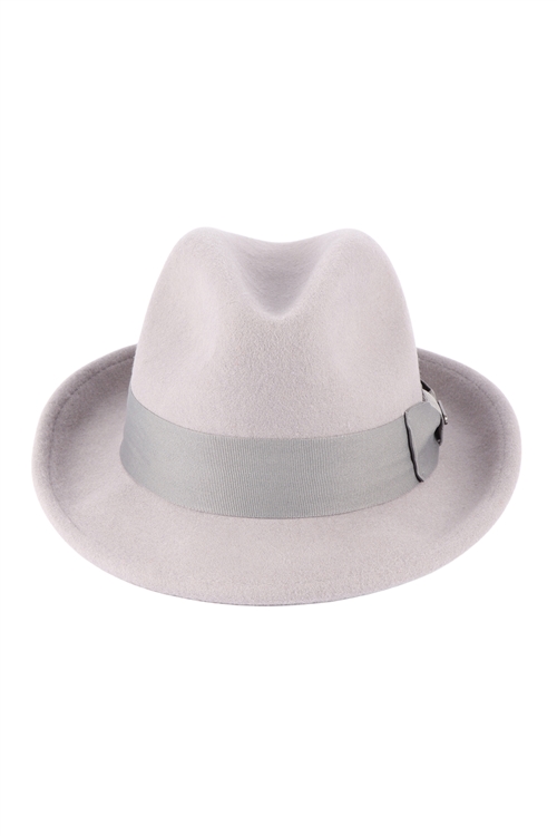 S22-9-6-9889GR - WOOL FELT  UPBRIM PANAMA HAT - GRAY/6PCS