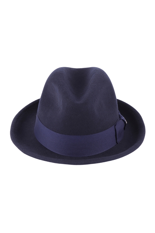 S22-9-6-9889NV - WOOL FELT  UPBRIM PANAMA HAT - NAVY/6PCS (NOW $4.50 ONLY!)