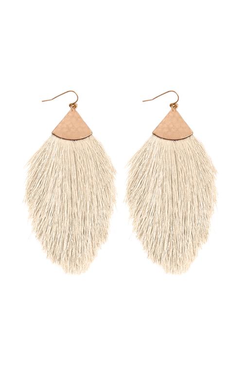 A2-3-3-A6E2068IV - TASSEL DROP EARRINGS - IVORY/1PC