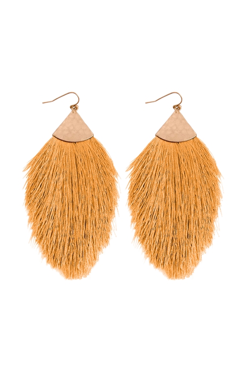 A2-3-3-A6E2068MST - TASSEL DROP EARRINGS - MUSTARD/1PC