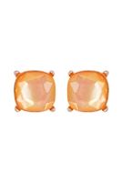 A1-3-3-AE0088GD-CPM - GLASS CUSHION POST EARRINGS GLITTERS-CAMEL/1PC