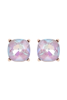 S18-8-2-AE0088GD-GRY - GLASS CUSHION POST EARRINGS GRAY/1PC