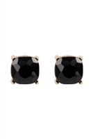 S22-2-4-AE0333BK-GLITTER EPOXY STUD EARRINGS-BLACK/1PC