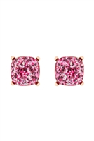 S22-2-4-AE0333FSH-GLITTER EPOXY STUD EARRINGS-FUCHSIA/1PC