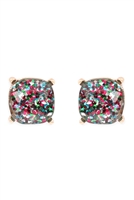 A1-1-3-AE0333GD-MLT-GLITTER EPOXY STUD EARRINGS-MULTICOLOR/1PC