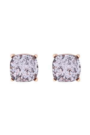 S22-2-4-AE0333GRY-GLITTER EPOXY STUD EARRINGS-GRAY/1PC