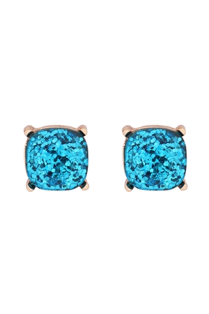 S22-2-4-AE0333LBU-GLITTER EPOXY STUD EARRINGS-LIGHT BLUE/1PC