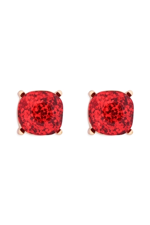 A2-3-4-AE0333RED-GLITTER EPOXY STUD EARRINGS-RED/1PC