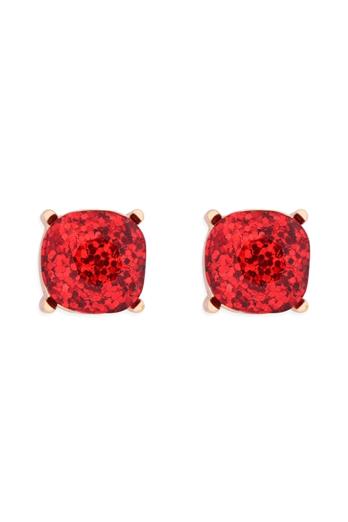A2-3-4-AE0333RED-GLITTER EPOXY STUD EARRINGS-RED/1PC