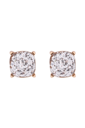 A2-3-4-AE0333SV-GLITTER EPOXY STUD EARRINGS-SILVER/1PC