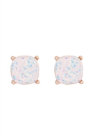 S22-2-4-AE0333WHT-GLITTER EPOXY STUD EARRINGS-WHITE/1PC