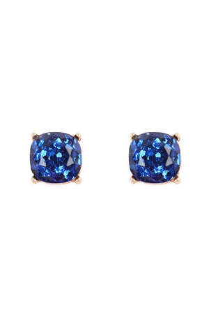 S21-8-4-AE0336BLU-BLUE GLITTER EPOXY STUD EARRINGS/1PC