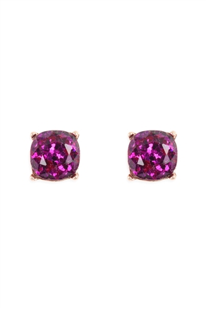 S21-8-4-AE0336PUR-PURPLE GLITTER EPOXY STUD EARRINGS/1PC