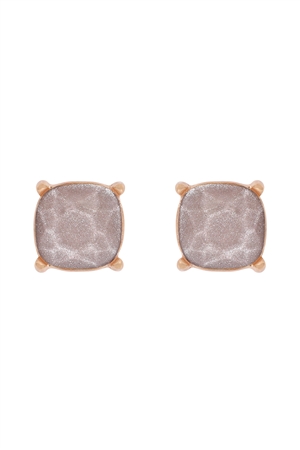 S1-1-4-AE0436GRY - FINE GLITTER EPOXY STUD EARRINGS-GRAY/1PC