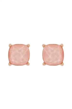 S1-1-4-AE0436PCH - FINE GLITTER EPOXY STUD EARRINGS-PEACH/1PC