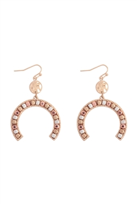 SA4-1-3-AE5179-MT1 - HORSE SHOE METAL BLOCK CCB DROP DANGLE EARRINGS-MULTICOLOR1/1PC (NOW $2.75 ONLY!)