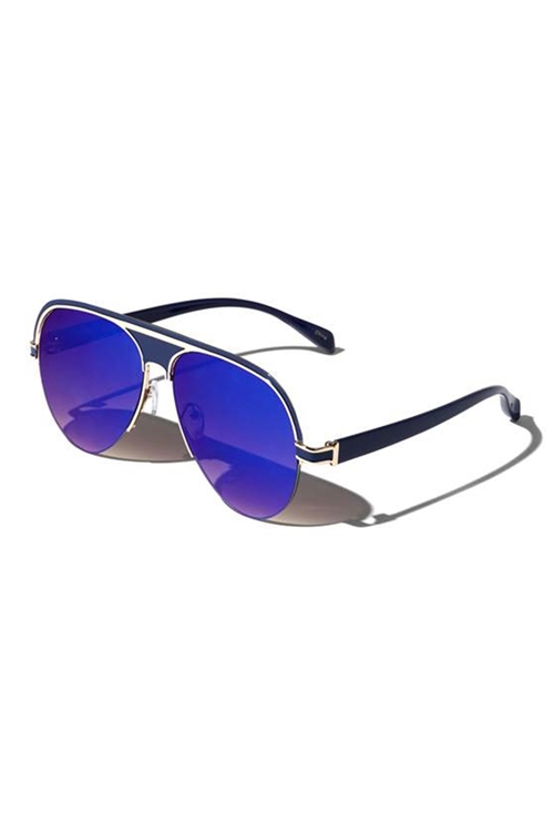 A3-3-5-AV-1698- CLASSIC BLUE TINTED AVIATOR  SUNGLASSES/12PCS