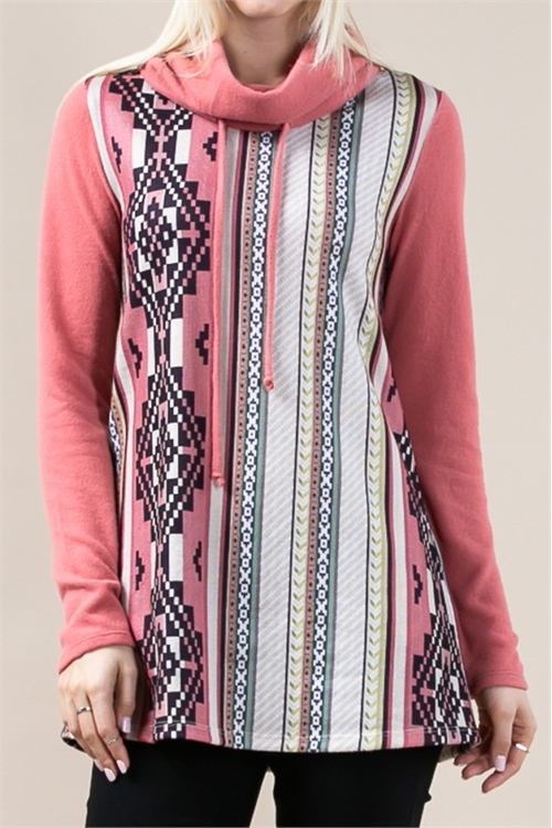 S37-1-1-AV-AV1001-ROSE-AZTEC PRINT TUNIC TOP-1-2-2-1