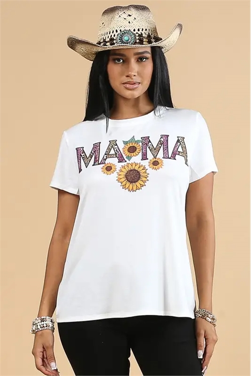 S37-1-1-AV-AV1205-BRENDA - MAMA GRAPHIC SHORT SLEEVE TOP- 1-2-2-1