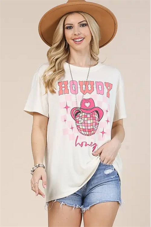 S37-1-1-AV-AV1205-CORINE - HOWDY HONEY GRAPHIC SHORT SLEEVE TEE- 1-2-2-1