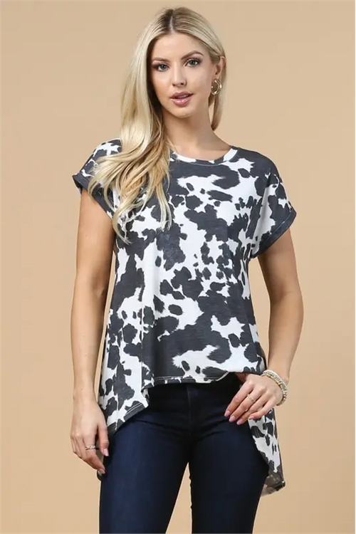 S37-1-1-AV-AV398-ZOEY - COW PRINT OPEN BACK DETAIL TOP- 1-2-2-1