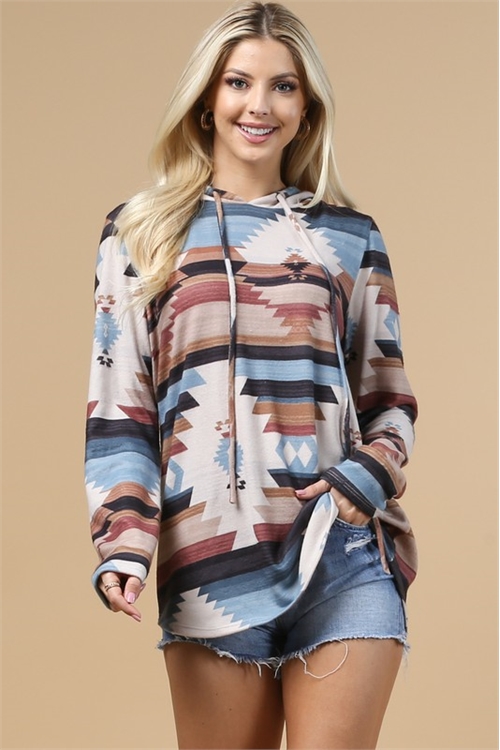 S37-1-1-AV-X167-HEATHER-PLUS-AZTEC PRINT ULTRA SOFT HACCI HOODIE-3-2-1