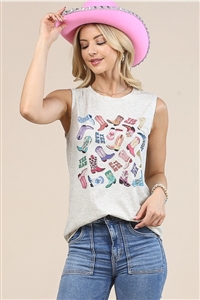 S37-1-1-AV079-REN - BOOTS GRAPHIC SLEEVELESS TOP- 1-2-2-1