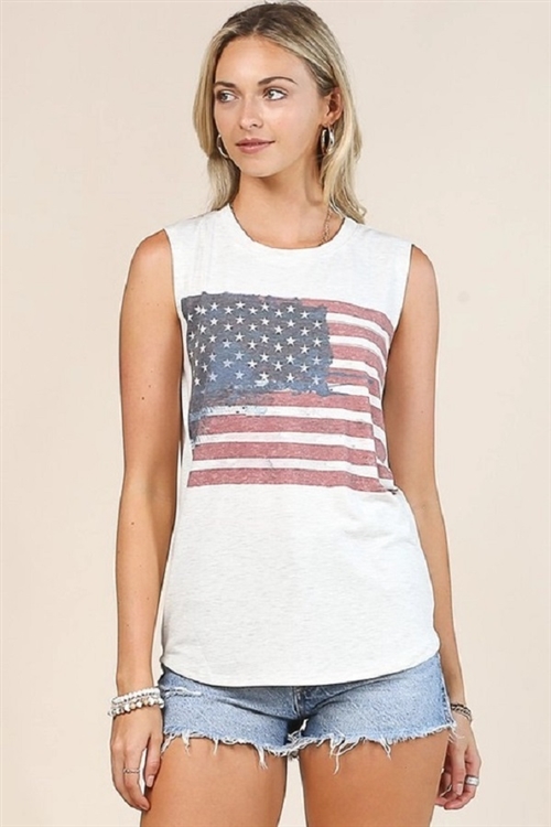 S37-1-1-AV079-VERA - AMERICANA GRAPHIC SLEEVELESS TOP- 1-2-2-1