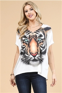 S37-1-1-AV1032-GISELE - TIGER FACE GRAPHIC DOLMAN SLEEVE TOP- 2-2-2