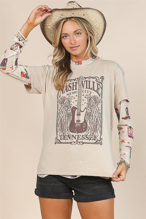 S37-1-1-AV1205-ANNINE - NASHVILLE GRAPHIC SHORT SLEEVE T-SHIRT- 1-2-2-1