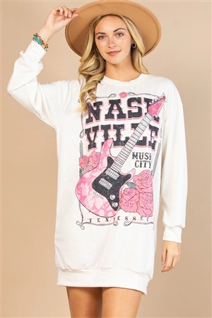 S37-1-1-AV1241-SHIRLY - NASHVILLE GRAPHIC RELAXED FIT FRENCH TERRY SWEATSHIRT DRESS- 1-2-2-1