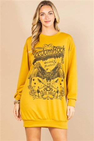S37-1-1-AV1241-SYLIVIE - FREEDOM ROCK GRAPHIC RELAXED FIT LONG SLEEVE OVERSIZE FRENCH TERRY SWEATSHIRT- 1-2-2-1