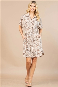 S37-1-1-AV1246-BRITNEY - HORSESHOE PRINT BUTTON DWON KNIT DRESS- 1-2-2-1