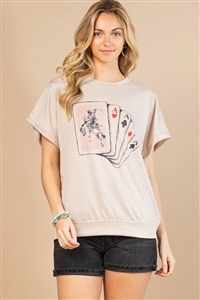 S37-1-1-AV1262-LINZY - WESTERN ACE GRAPHIC SHORT SLEEVE TOP- 1-2-2-1