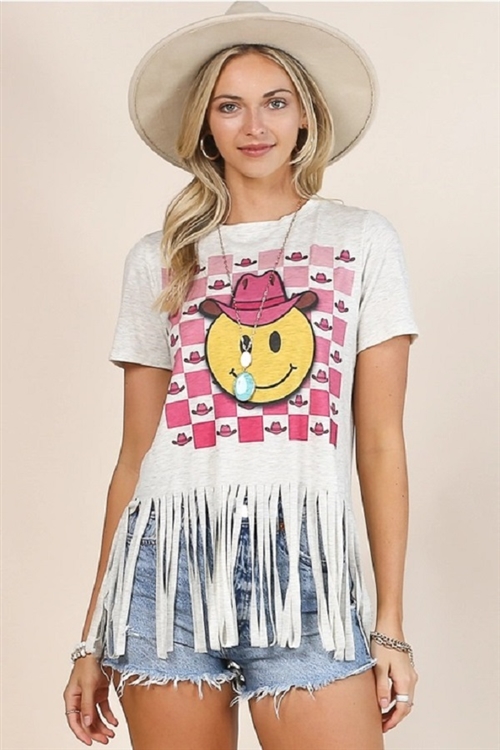 S37-1-1-AV192-JUNI - WESTERN EMOJI GRAPHIC FRINGE TOP- 1-2-2-1