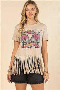 S37-1-1-AV192-MCKENZIE - HOT COWGIRL SUMMER GRAPHIC FRINGE TOP- 1-2-2-1